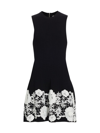 MILLY WOMEN'S FLORAL LACE KNIT MINIDRESS