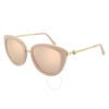 CARTIER CARTIER BROWN ROSE GOLD MIRROR CAT EYE LADIES SUNGLASSES CT0247S 004 54