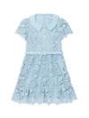 SELF-PORTRAIT LITTLE GIRL'S & GIRL'S BELTED LACE SHIRTDRESS