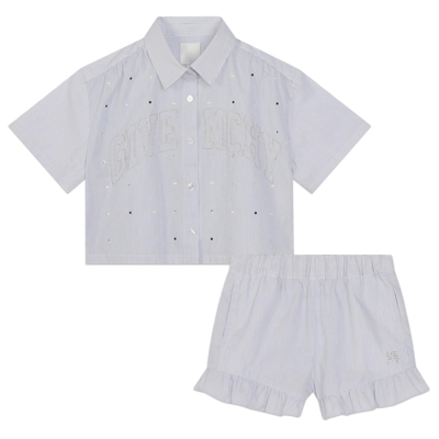 Givenchy Babies' Set With Striped Shorts In White