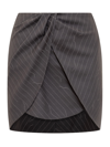 Off-white Off White "pinstripe Twist" Skirt In Forged Iron