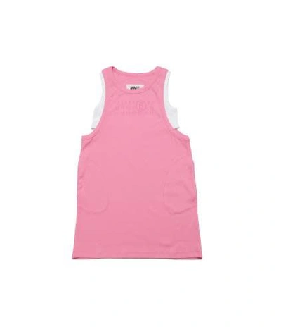 Mm6 Maison Margiela Kids' Double-layer Sleeveless Dress In Pink