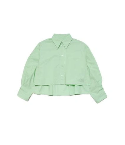 Mm6 Maison Margiela Kids' Camicia Con Stampa In Green