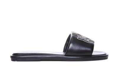 Tory Burch Double T Sport Slide Sandal In Perfect Black