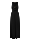 Elisabetta Franchi Jumpsuit Acetate Blend Metal Chain Accessory In Black