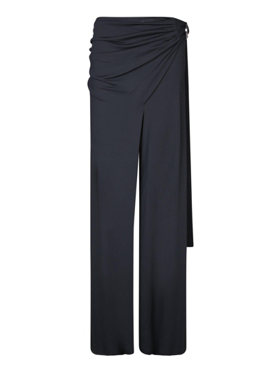 Paco Rabanne Wraparound High-rise Palazzo Pants