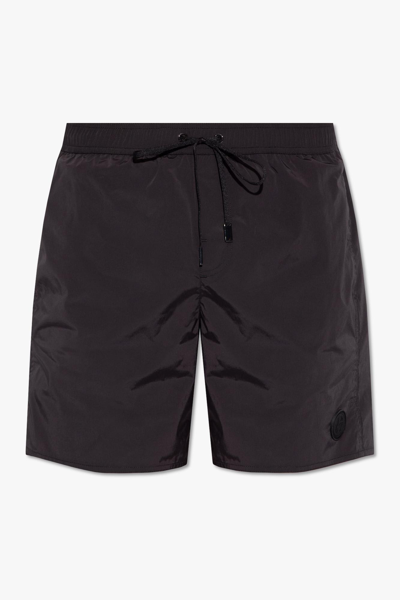 Giorgio Armani Drawstring-waist Swim Shorts In Black