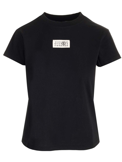 Mm6 Maison Margiela Jersey T-shirt In Black