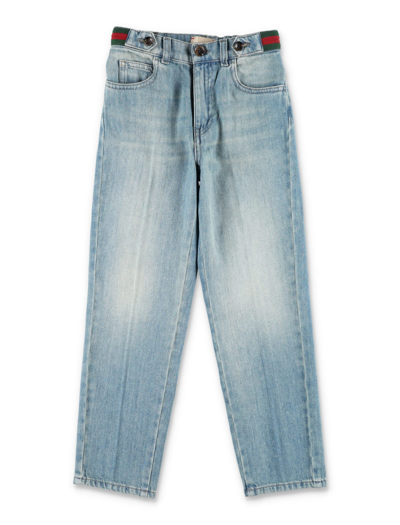 Gucci Kids' Denim Jeans In Denim Blue