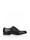 DOUCAL'S BLACK LEATHER OXFORD WITH TOE CAP