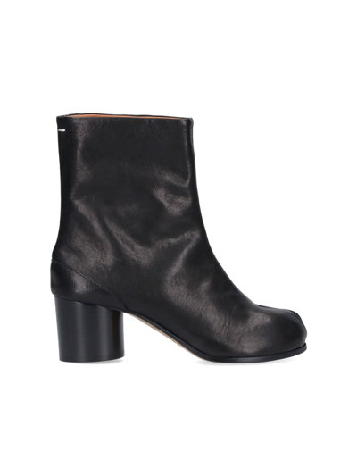 Maison Margiela Leather Tabi Ankle Boots In Black