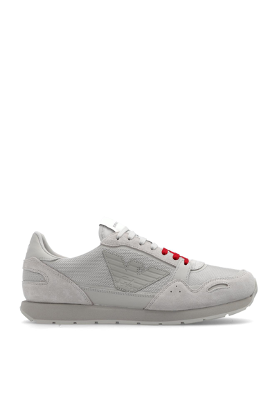 Emporio Armani Trainers With Logo In Beige