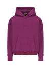 Saint Laurent Logo Embroidered Long-sleeved Hoodie In Fuchsia