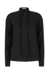 Palm Angels Black Silk Blouse In Black