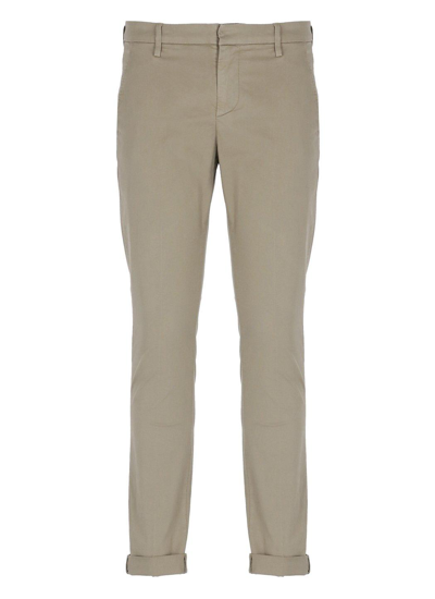 Dondup Mid-rise Straight Leg Trousers In Mud