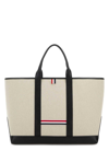 Thom Browne Medium Rwb Stripe Top Handle Bag In Black