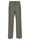 Ambush Check Print Cotton Trousers With Concealed Closure In Multicolor