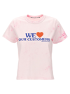 Alexander Wang We Love Our Customers Shrunken Tee W Bleach Wash In Pink