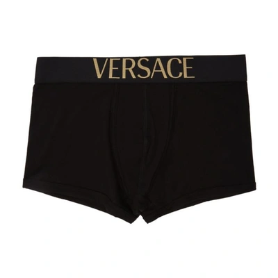 Versace Black Low-rise Logo Boxer Briefs