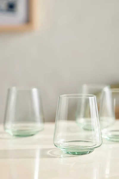 Anthropologie Emma Stemless Wine Glasses, Set Of 4 In Green