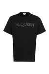 Alexander Mcqueen Logo Embroidery T-shirt In Black