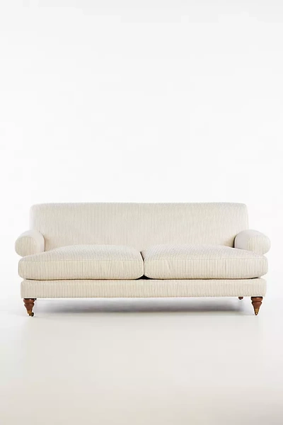 Anthropologie Sorrento Stripe Willoughby Two-cushion Sofa In Neutral