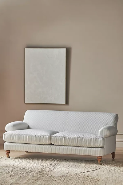 Anthropologie Sorrento Stripe Willoughby Two-cushion Sofa In Neutral