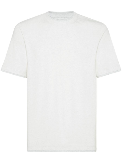 Brunello Cucinelli Crew Neck T-shirt In Grey