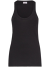 Brunello Cucinelli Ribbed-knit Cotton Tank Top In Black