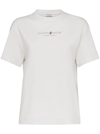 Brunello Cucinelli T-shirt With Print In White