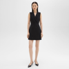Theory Admiral Crepe Sleeveless Blazer Mini Dress In Black