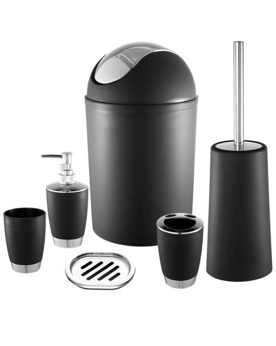 Fresh Fab Finds 6pc Black Bathroom Accessories Set