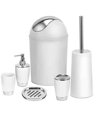 Fresh Fab Finds 6pc White Bathroom Accessories Set