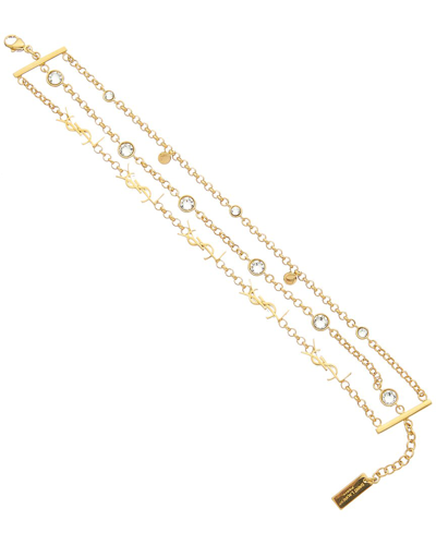 Saint Laurent Cassandre Multi-chain Bracelet In Gold