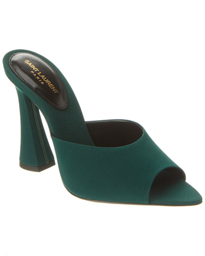 Saint Laurent Suite Mule Sandal In Green