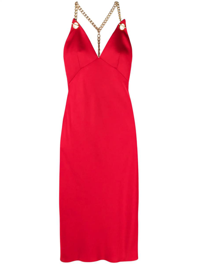 Moschino Dress With Halter Neckline In Red