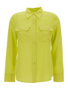 Equipment Signature Slim Fit Silk Button-up Shirt In Yellow