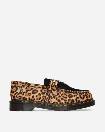Dr. Martens' Adrian Bone Snaffle Hair-on Leopard Loafers In Brown