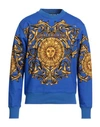 Versace Jeans Couture Man Sweatshirt Blue Size Xxl Cotton, Elastane