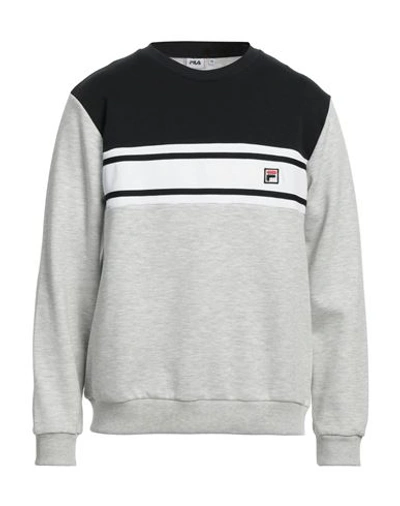 Fila Man Sweatshirt Light Grey Size M Cotton, Polyester