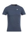 K-way Rosin Man T-shirt Navy Blue Size S Cotton In Navy Blue