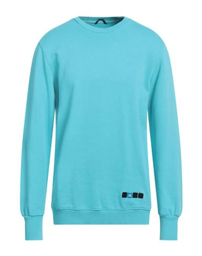 Up To Be Man Sweatshirt Turquoise Size 42 Cotton In Blue