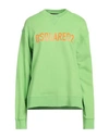 Dsquared2 Woman Sweatshirt Light Green Size M Cotton, Elastane