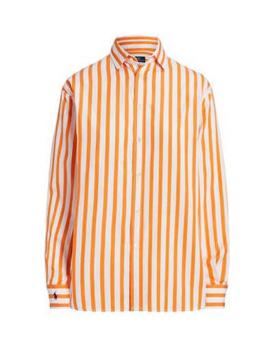 Polo Ralph Lauren Striped Cotton Shirt Woman Shirt Mandarin Size 6 Cotton In White