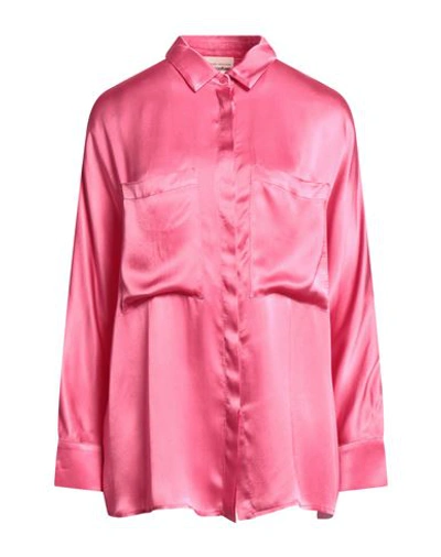 Semicouture Woman Shirt Magenta Size 4 Acetate, Silk