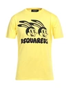 Dsquared2 Man T-shirt Yellow Size L Cotton