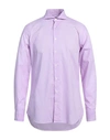 Lardini Man Shirt Purple Size 16 Cotton