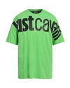 Just Cavalli Man T-shirt Green Size 3xl Cotton In Green