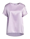 Snobby Sheep Woman Top Lilac Size 8 Silk, Elastane In Purple