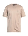 Giorgio Armani Man T-shirt Sand Size 40 Cotton In Beige